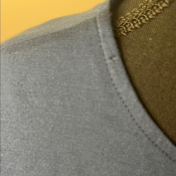 Navy Blue Sheath Dress with Mock Neck and Bell Sleeves for Work - Picture 5 of 12